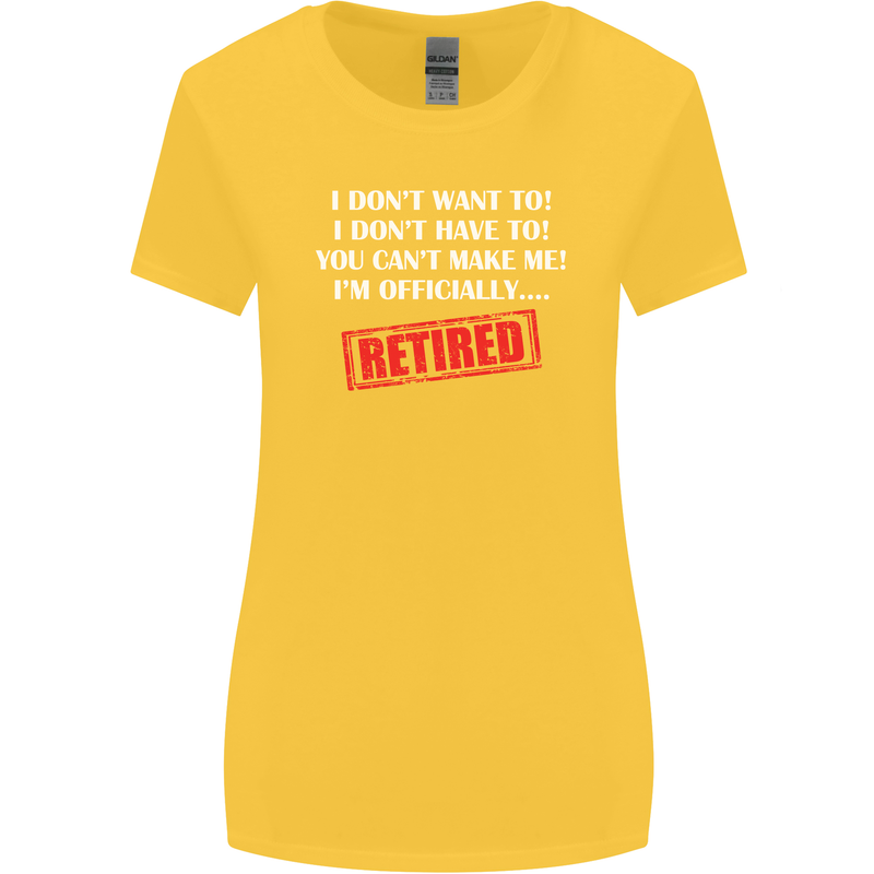 I'm Officially Retired Retirement Funny Womens Wider Cut T-Shirt Yellow