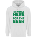 I'm Only Here for the Beer St. Patricks Day Mens 80% Cotton Hoodie White