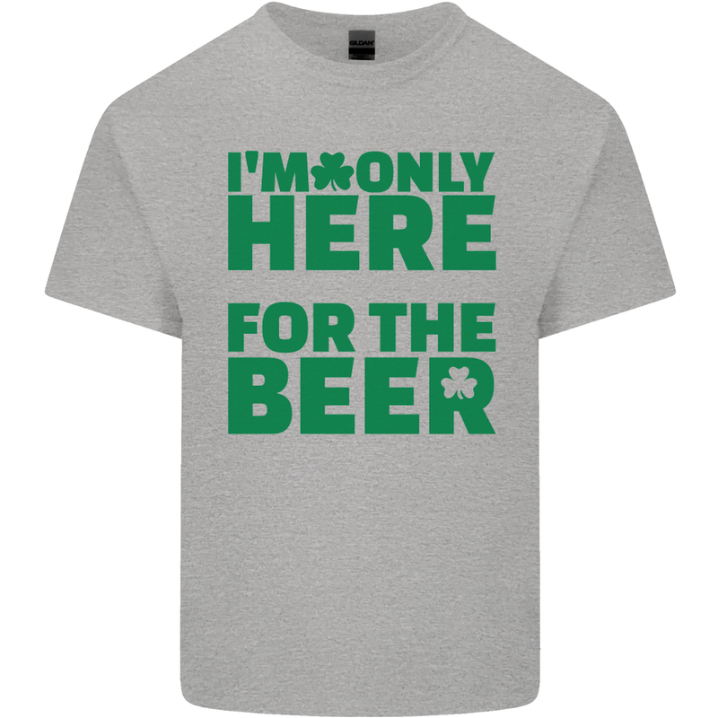 I'm Only Here for the Beer St. Patricks Day Mens Cotton T-Shirt Tee Top Sports Grey