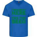 I'm Only Here for the Beer St. Patricks Day Mens V-Neck Cotton T-Shirt Royal Blue