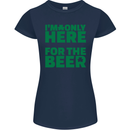 I'm Only Here for the Beer St. Patricks Day Womens Petite Cut T-Shirt Navy Blue