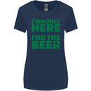 I'm Only Here for the Beer St. Patricks Day Womens Wider Cut T-Shirt Navy Blue