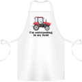 I'm Outstanding in My Field Farmer Tractor Cotton Apron 100% Organic White