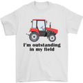 I'm Outstanding in My Field Farmer Tractor Mens T-Shirt Cotton Gildan White
