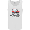 I'm Outstanding in My Field Farmer Tractor Mens Vest Tank Top White