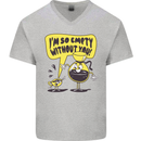 I'm So Empty Without You Funny Coffee Mens V-Neck Cotton T-Shirt Sports Grey