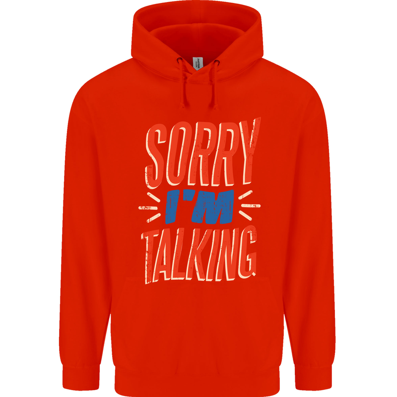I'm Talking Funny Sacasm Sarcastic Slogan Childrens Kids Hoodie Bright Red