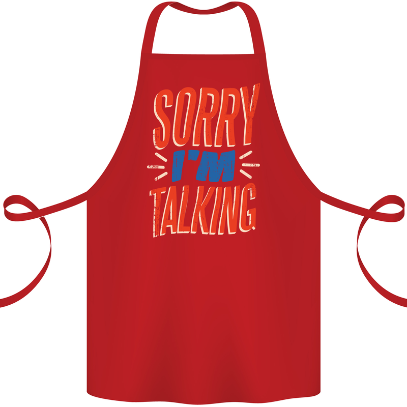 I'm Talking Funny Sacasm Sarcastic Slogan Cotton Apron 100% Organic Red