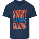 I'm Talking Funny Sacasm Sarcastic Slogan Mens V-Neck Cotton T-Shirt Navy Blue