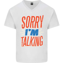 I'm Talking Funny Sacasm Sarcastic Slogan Mens V-Neck Cotton T-Shirt White