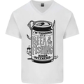 I'm Thinking Beer & Fishing Weekend Funny Mens V-Neck Cotton T-Shirt White
