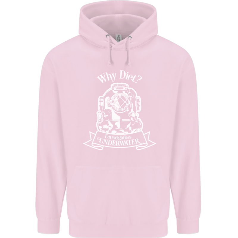 I'm Weightless Underwater Scuba Diving Childrens Kids Hoodie Light Pink