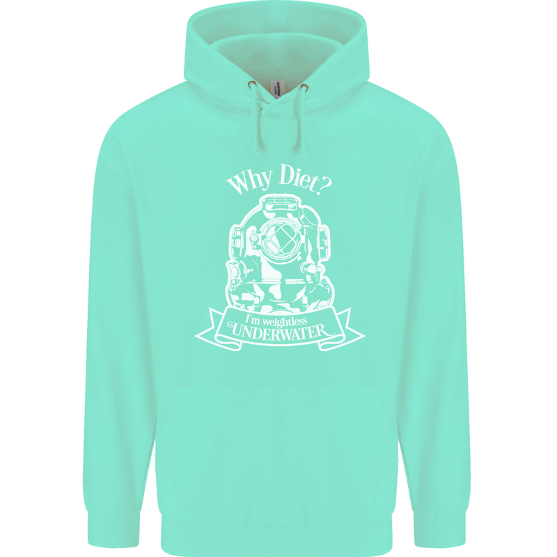 I'm Weightless Underwater Scuba Diving Childrens Kids Hoodie Peppermint