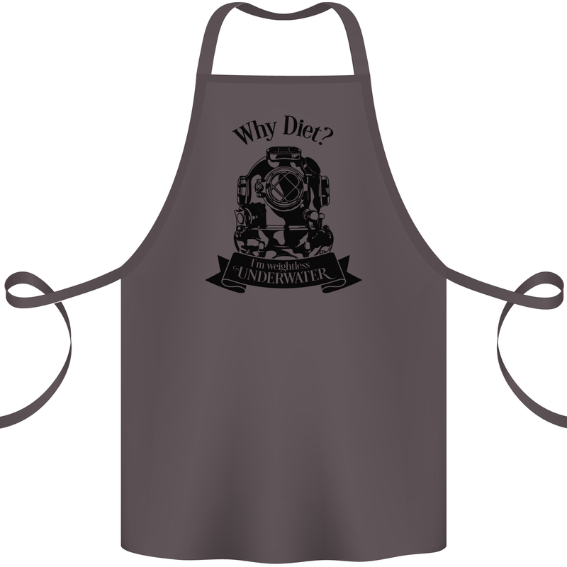I'm Weightless Underwater Scuba Diving Cotton Apron 100% Organic Dark Grey