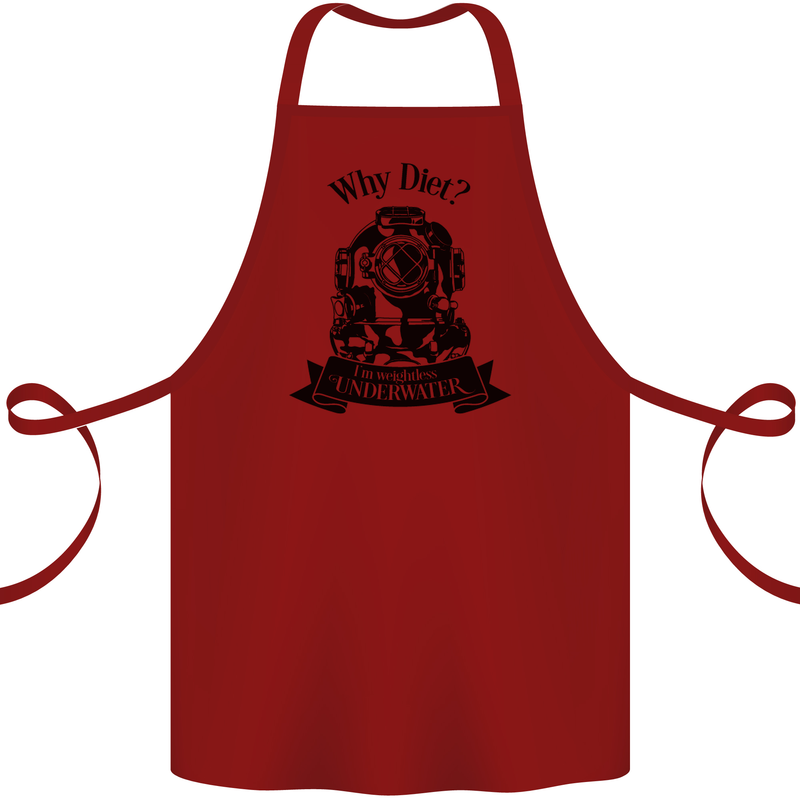 I'm Weightless Underwater Scuba Diving Cotton Apron 100% Organic Maroon