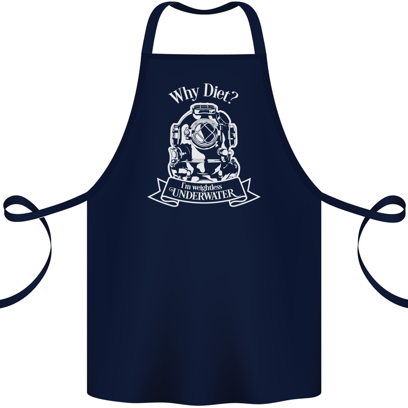 I'm Weightless Underwater Scuba Diving Cotton Apron 100% Organic Navy Blue