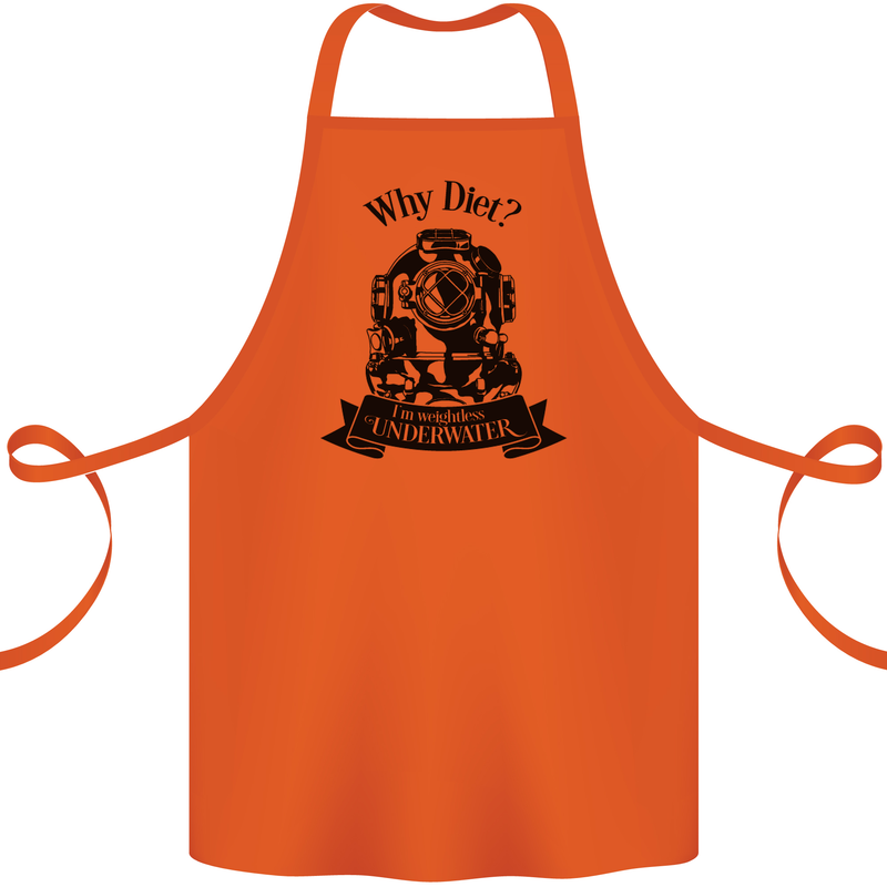 I'm Weightless Underwater Scuba Diving Cotton Apron 100% Organic Orange