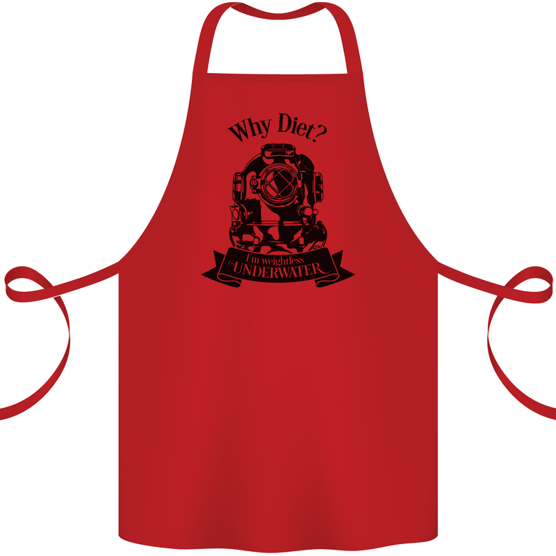I'm Weightless Underwater Scuba Diving Cotton Apron 100% Organic Red