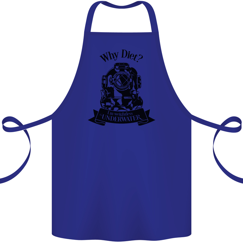 I'm Weightless Underwater Scuba Diving Cotton Apron 100% Organic Royal Blue