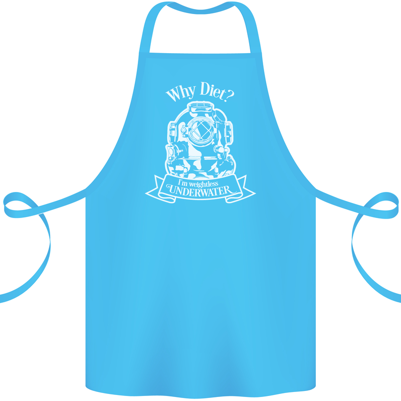 I'm Weightless Underwater Scuba Diving Cotton Apron 100% Organic Turquoise
