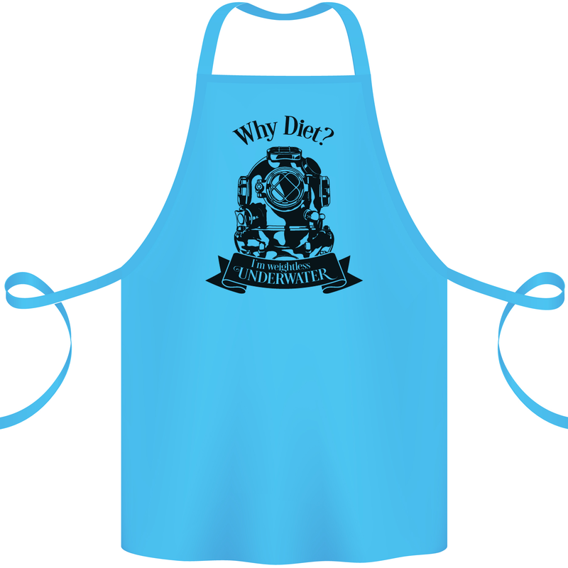 I'm Weightless Underwater Scuba Diving Cotton Apron 100% Organic Turquoise