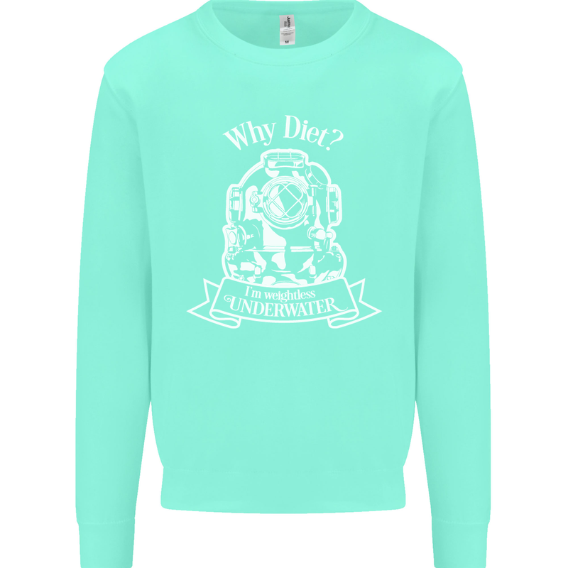 I'm Weightless Underwater Scuba Diving Kids Sweatshirt Jumper Peppermint