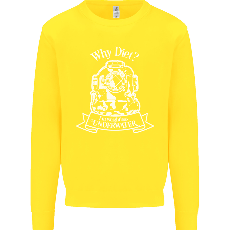 I'm Weightless Underwater Scuba Diving Kids Sweatshirt Jumper Yellow