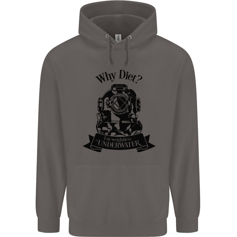 I'm Weightless Underwater Scuba Diving Mens 80% Cotton Hoodie Charcoal