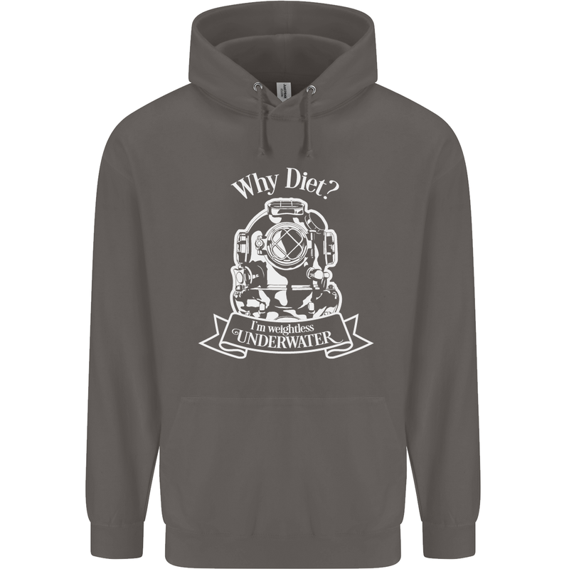 I'm Weightless Underwater Scuba Diving Mens 80% Cotton Hoodie Charcoal
