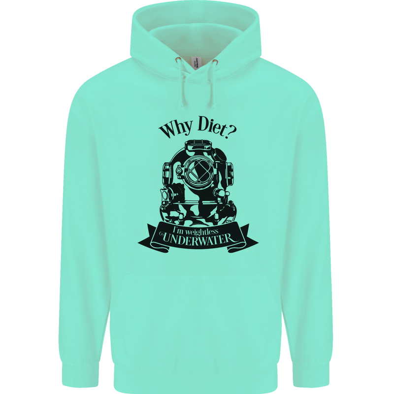 I'm Weightless Underwater Scuba Diving Mens 80% Cotton Hoodie Peppermint