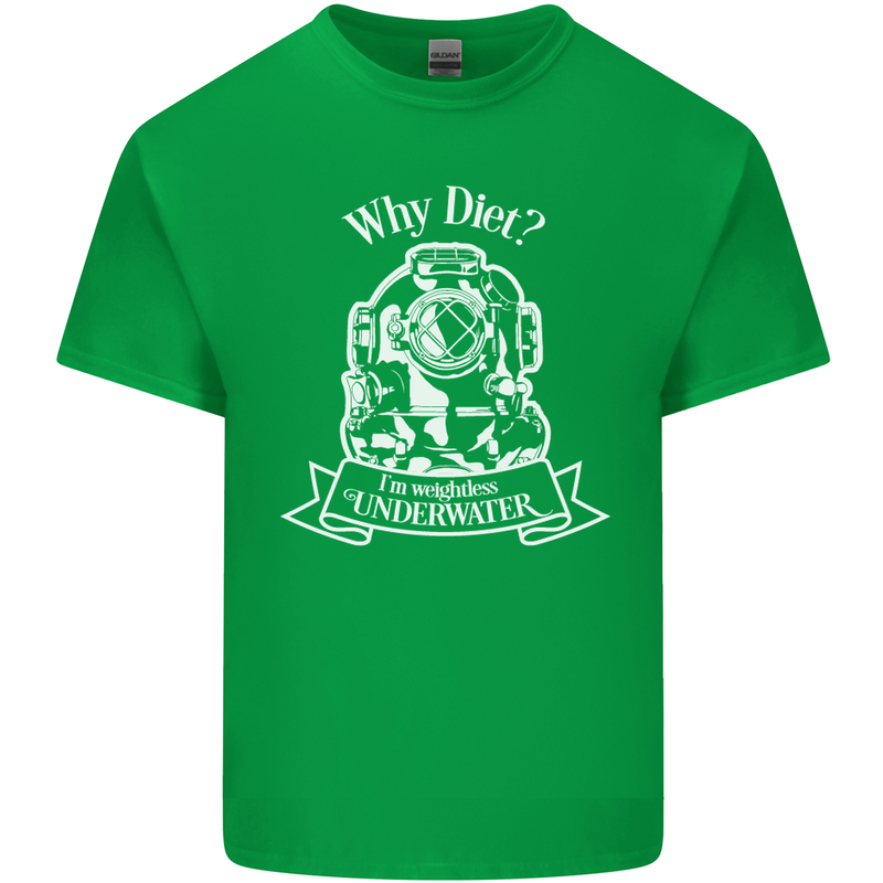 I'm Weightless Underwater Scuba Diving Mens Cotton T-Shirt Tee Top Irish Green