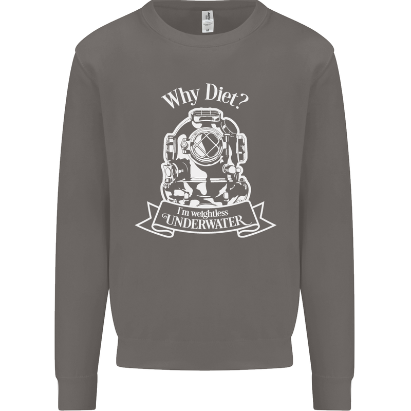 I'm Weightless Underwater Scuba Diving Mens Sweatshirt Jumper Charcoal