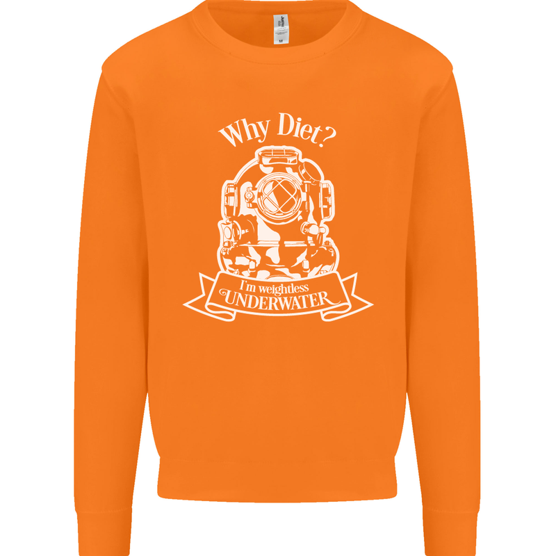 I'm Weightless Underwater Scuba Diving Mens Sweatshirt Jumper Orange