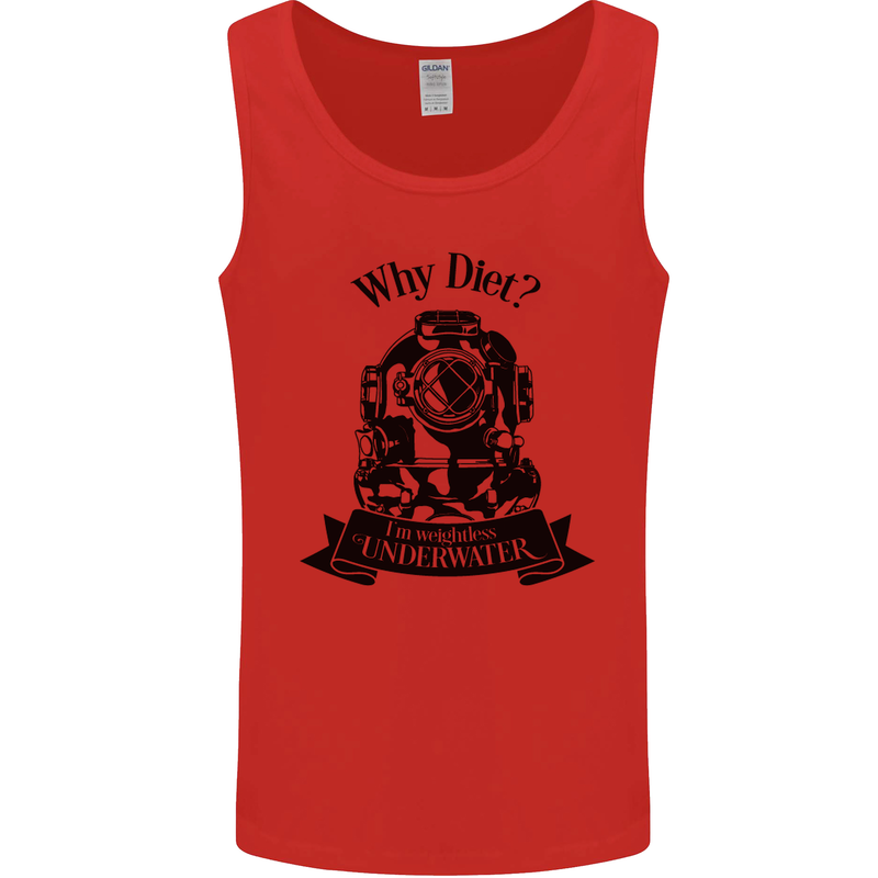 I'm Weightless Underwater Scuba Diving Mens Vest Tank Top Red