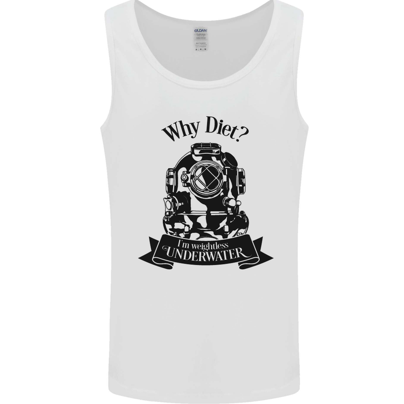 I'm Weightless Underwater Scuba Diving Mens Vest Tank Top White