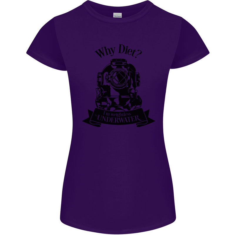 I'm Weightless Underwater Scuba Diving Womens Petite Cut T-Shirt Purple