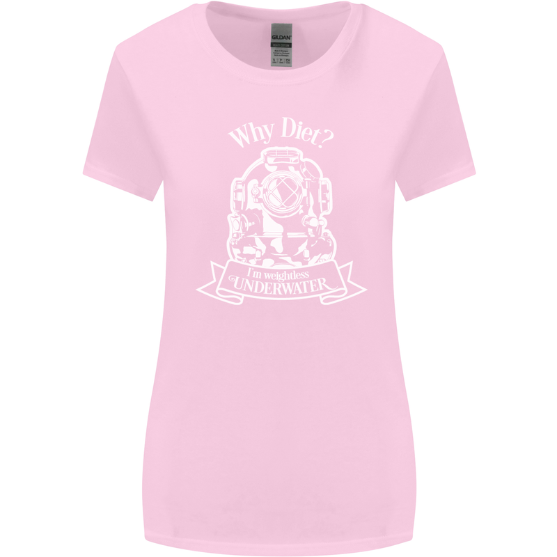 I'm Weightless Underwater Scuba Diving Womens Wider Cut T-Shirt Light Pink