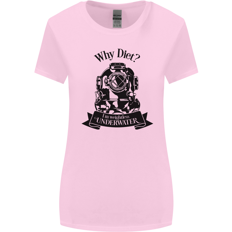 I'm Weightless Underwater Scuba Diving Womens Wider Cut T-Shirt Light Pink