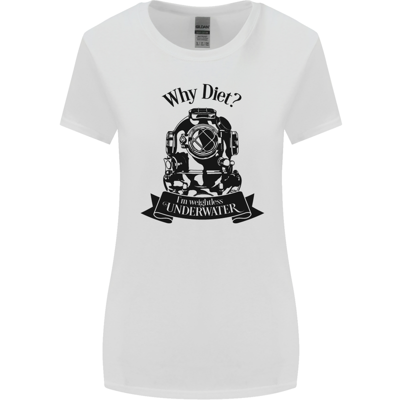 I'm Weightless Underwater Scuba Diving Womens Wider Cut T-Shirt White