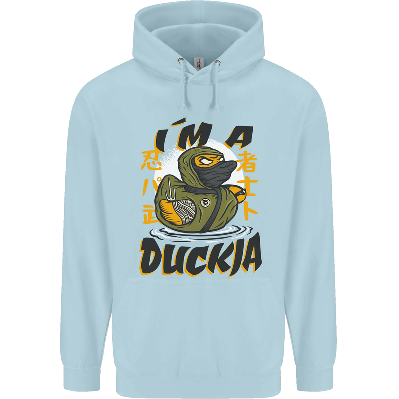 I'm a Duckja Funny Duck Ninja Childrens Kids Hoodie Light Blue