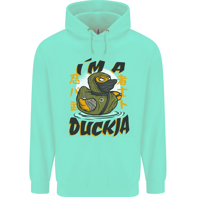 I'm a Duckja Funny Duck Ninja Childrens Kids Hoodie Peppermint