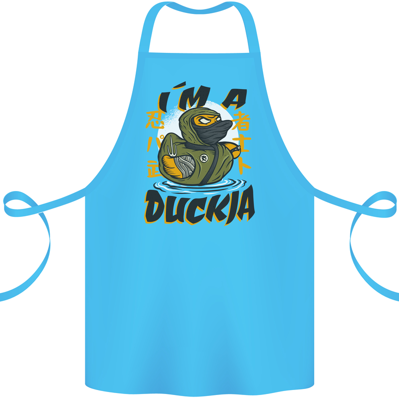 I'm a Duckja Funny Duck Ninja Cotton Apron 100% Organic Turquoise