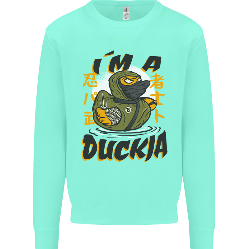 I'm a Duckja Funny Duck Ninja Kids Sweatshirt Jumper Peppermint