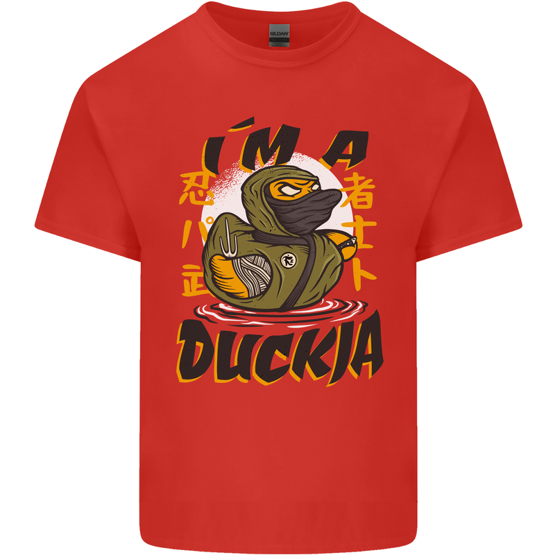 I'm a Duckja Funny Duck Ninja Kids T-Shirt Childrens Red