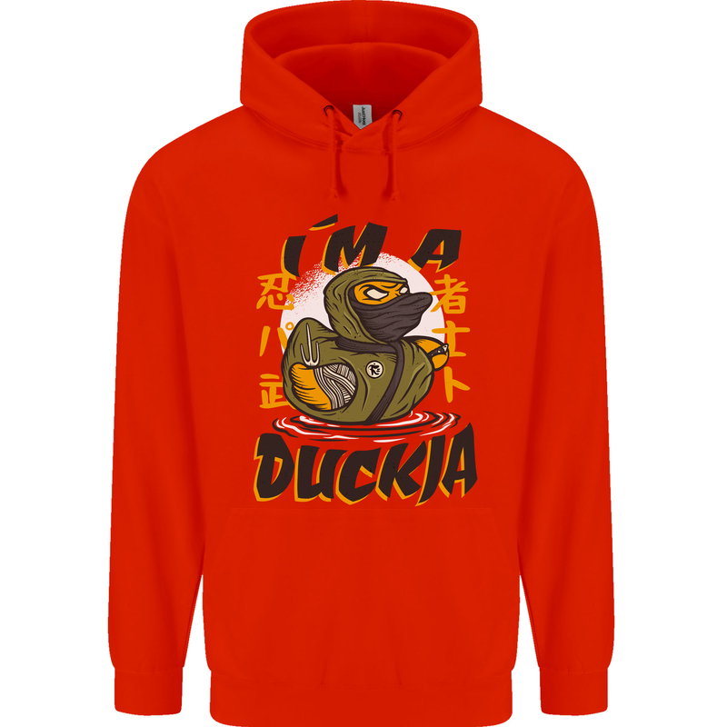 I'm a Duckja Funny Duck Ninja Mens 80% Cotton Hoodie Bright Red