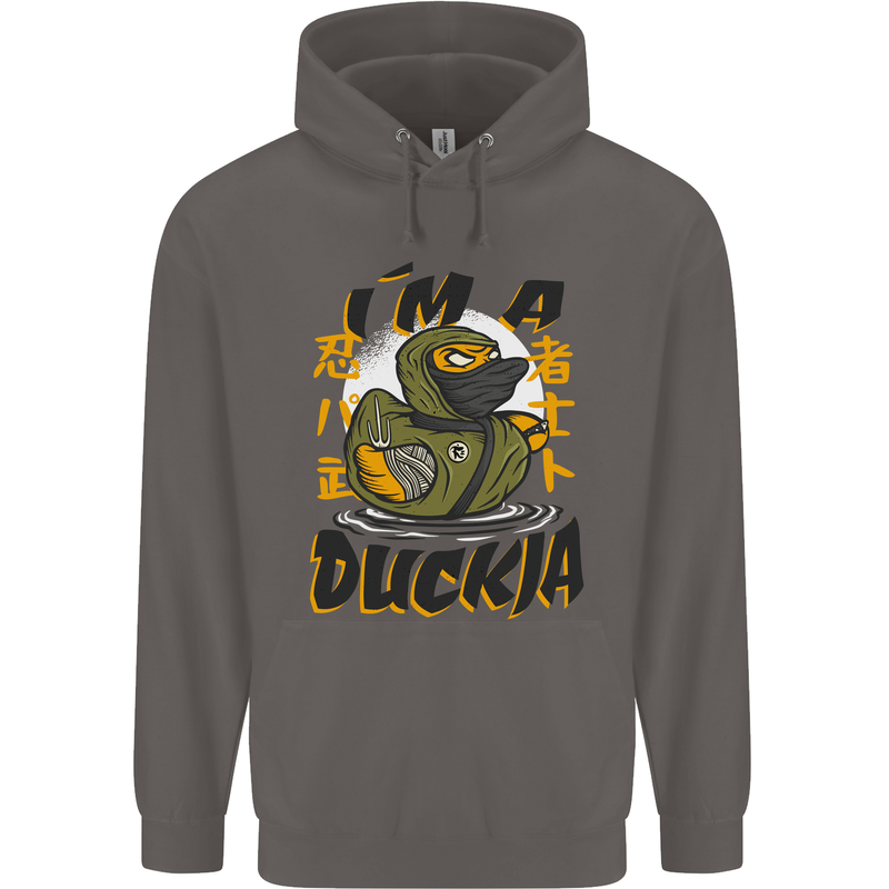 I'm a Duckja Funny Duck Ninja Mens 80% Cotton Hoodie Charcoal