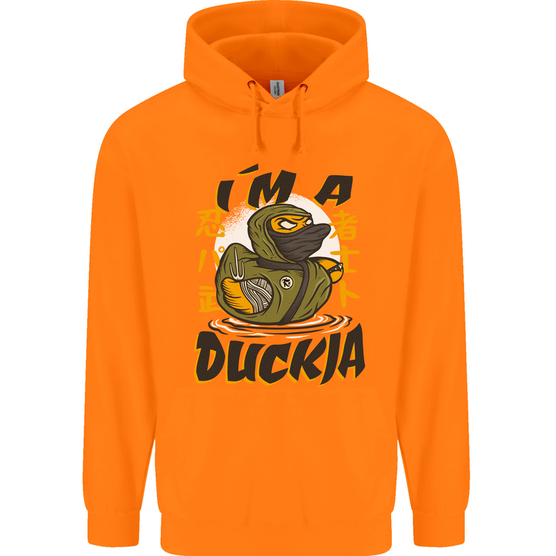 I'm a Duckja Funny Duck Ninja Mens 80% Cotton Hoodie Orange