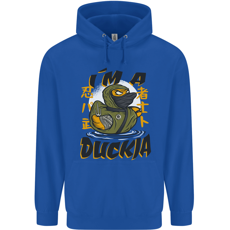 I'm a Duckja Funny Duck Ninja Mens 80% Cotton Hoodie Royal Blue
