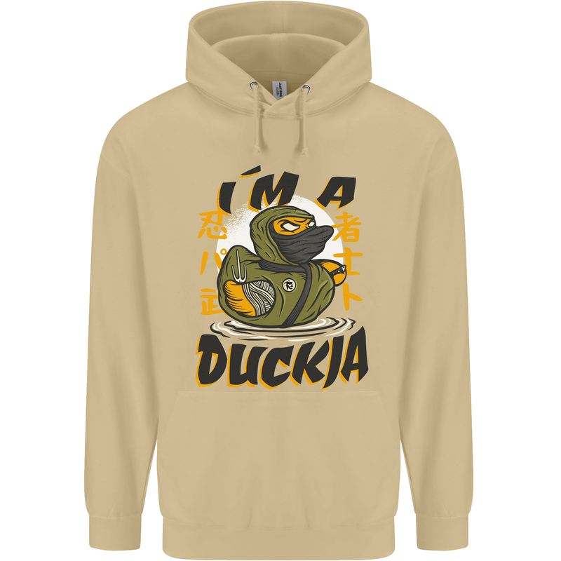 I'm a Duckja Funny Duck Ninja Mens 80% Cotton Hoodie Sand