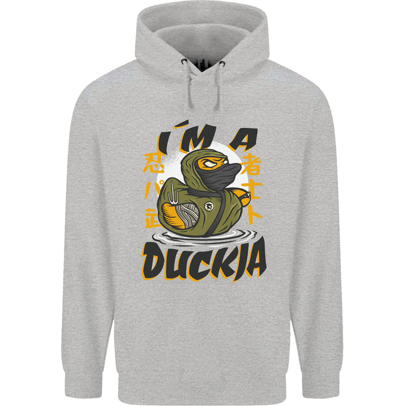 I'm a Duckja Funny Duck Ninja Mens 80% Cotton Hoodie Sports Grey